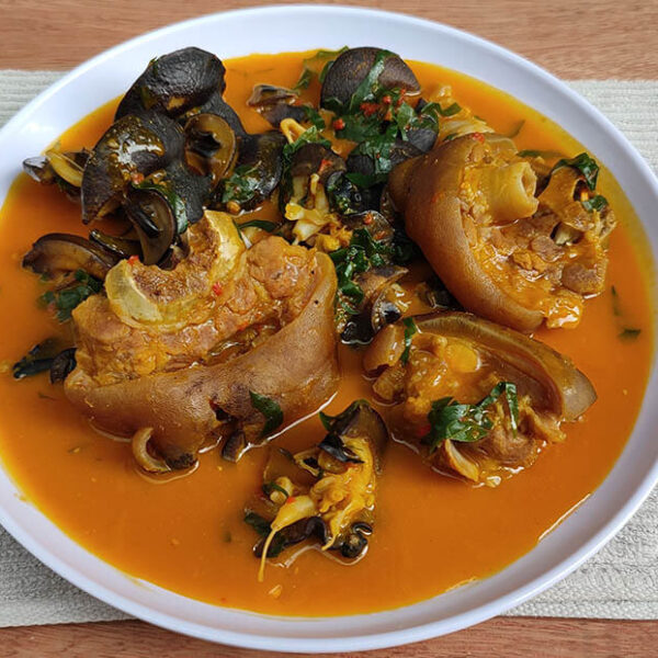 Traditional Igbo Snail Soup (Ofe Uziza and Ejula)