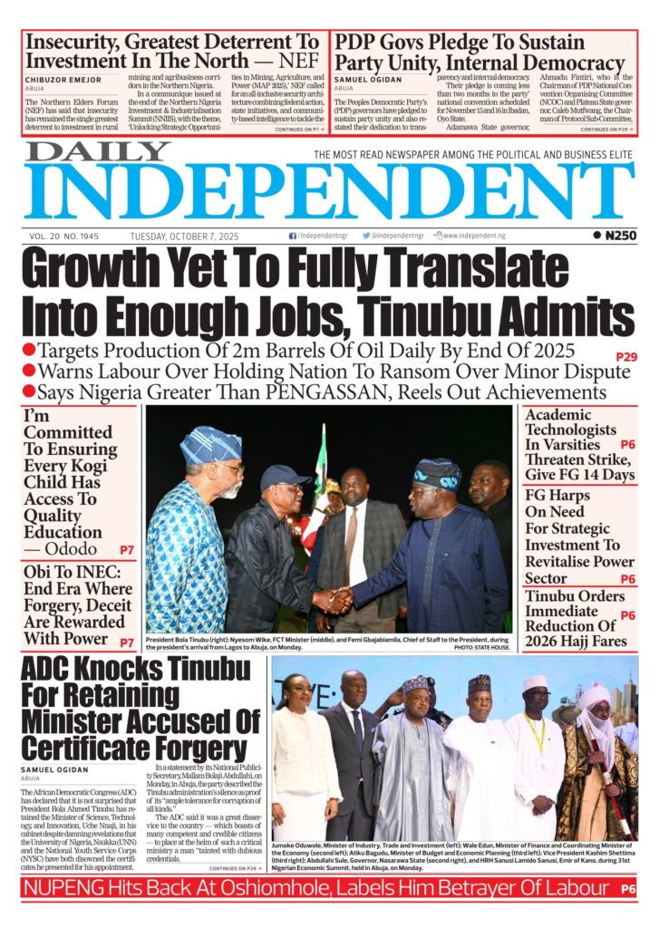 Key Headlines from Nigerian Press: Independent News Update 7/10/25