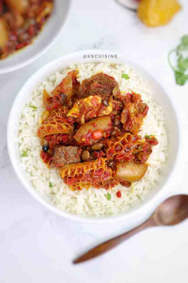 Traditional Nigerian Locust Bean Stew (Obe Iru)