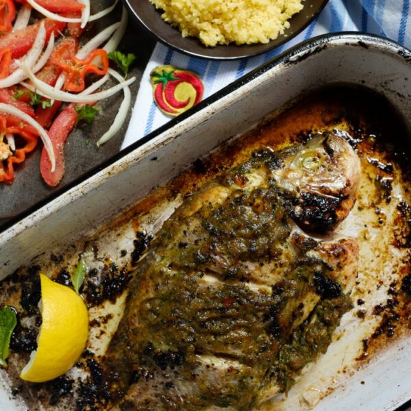 Crispy Tilapia with Toasted Garri
