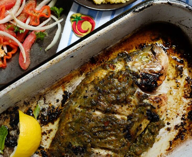 Crispy Tilapia with Toasted Garri