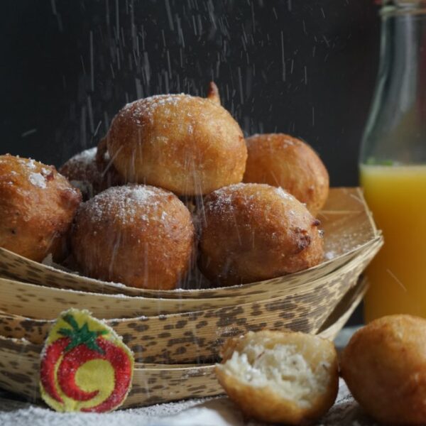 Crispy Nigerian Puff Puff with Sweet Coconut