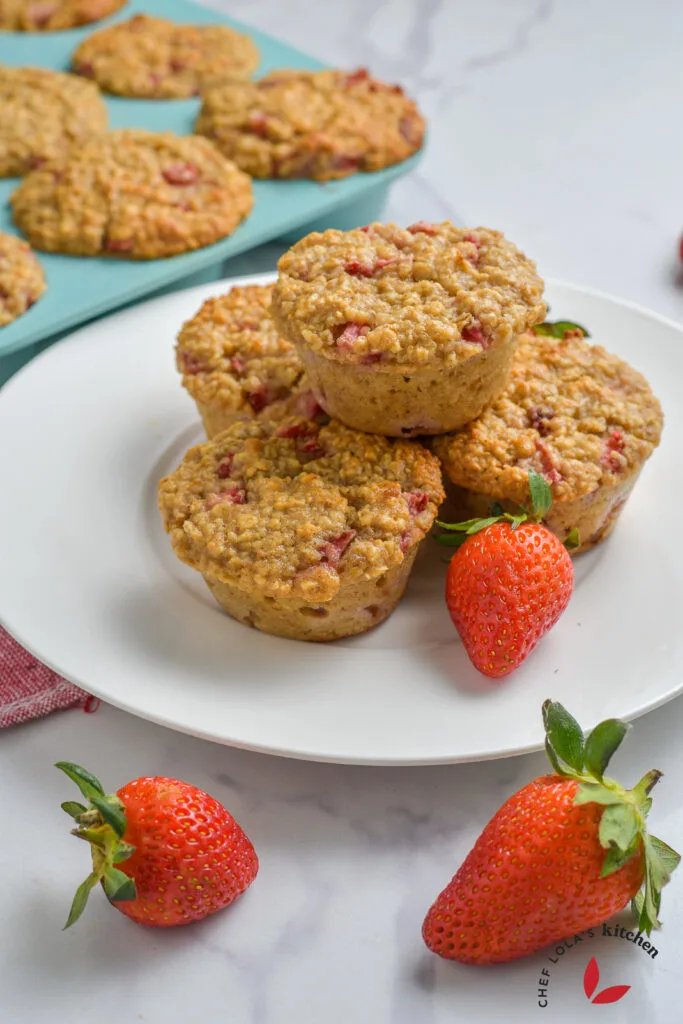 Simple Strawberry-Studded Oatmeal Muffins
