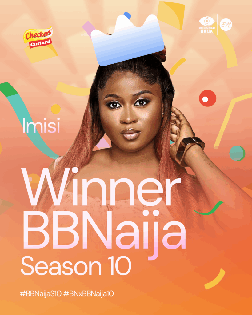 Imisi Crowned BBNaija 10/10 Champ, Claims Massive N80M Grand Prize