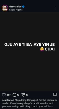 Stop Living for the Camera: Desola Afod Warns Against the Perils of a Fake Lifestyle