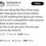 Yul Edochie Urges Men to Prioritize Mental Health Amid Rising Male Death Rates