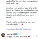 Bambam Reacts to Chioma Adeleke’s Surprise Birthday Message
