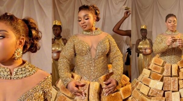 Queen Mercy Atang Reveals Story Behind Her Viral AMVCA Outfit: “I Carried Ewa Agoyin”