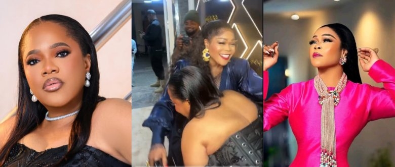 Toyin Abraham’s Respectful Greeting of Shaffy Bello at Event Sparks Online Reactions