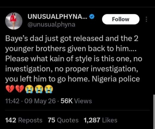 BBNaija Phyna Warns as Ilebaye’s Father Released After Arrest
