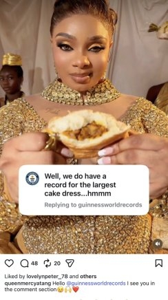 Guinness World Records Eyes Queen Mercy’s AMVCA Bread Dress For Possible Record