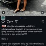 Sarah Martins Addresses Marriage Shamers: “Marriage Is Not By Force”