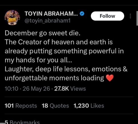 Toyin Abraham Teases Major December Project: “Something Powerful Is Coming”