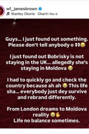 James Brown Claims Bobrisky Lives in Moldova, Not UK, Igniting New Controversy