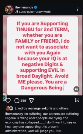 “Avoid Me If You Support Tinubu”