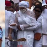 Tears Flow as Alex Ekubo’s Wife Anwuli Says Emotional Farewell at Graveside Ceremony