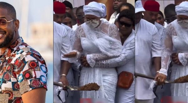 Tears Flow as Alex Ekubo’s Wife Anwuli Says Emotional Farewell at Graveside Ceremony