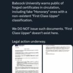 Babcock Disowns Carter Efe’s First Class Certificate Claim: “We Don’t Use ‘First Class Upper’”