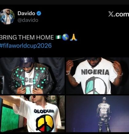 Davido Stands Firm on “Bring Them Home” After Reno Omokri’s Criticism Following FIFA Global Stage Performance