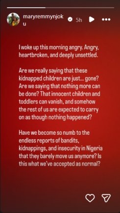 Mary Njoku Urges Action Amid Silence on Nigeria’s Ongoing Kidnappings: “Do We Just Move On?”