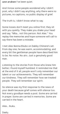 Uzor Arukwe Opens Up on Silence After Alexx Ekubo’s Passing: “I Needed Time to Grieve”