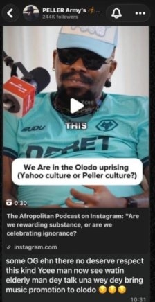 Peller Fires Back at YCee: “You Don’t Deserve Respect”