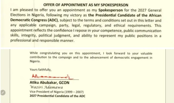 Kenneth Okonkwo Appointed Atiku’s Spokesperson: “I Give God All the Glory”