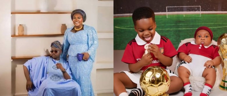 Cute Abiola Celebrates Second Son Alim’s Three-Month Milestone with Heartwarming Family Photos