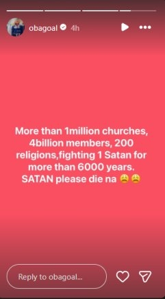 Obafemi Martins Sparks Controversy with Viral Post: “Over 1 Million Churches Fighting 1 Satan”